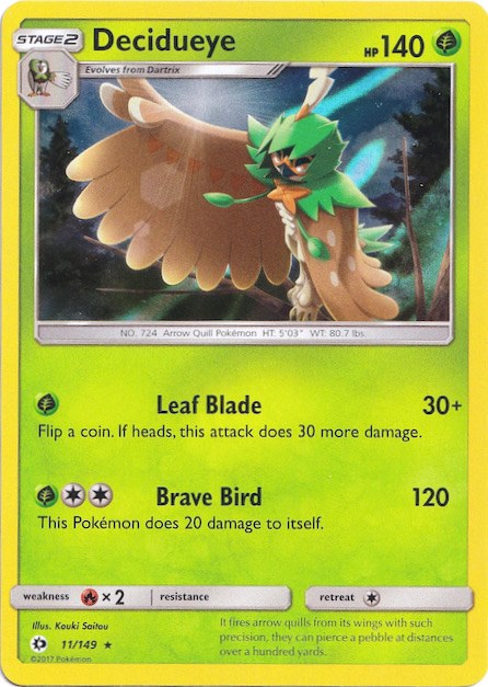 Decidueye (11/149) (Water Web Holo) [Sun & Moon: Base Set] | Dumpster Cat Games