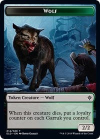 Wolf // Food (17) Double-sided Token [Throne of Eldraine Tokens] | Dumpster Cat Games