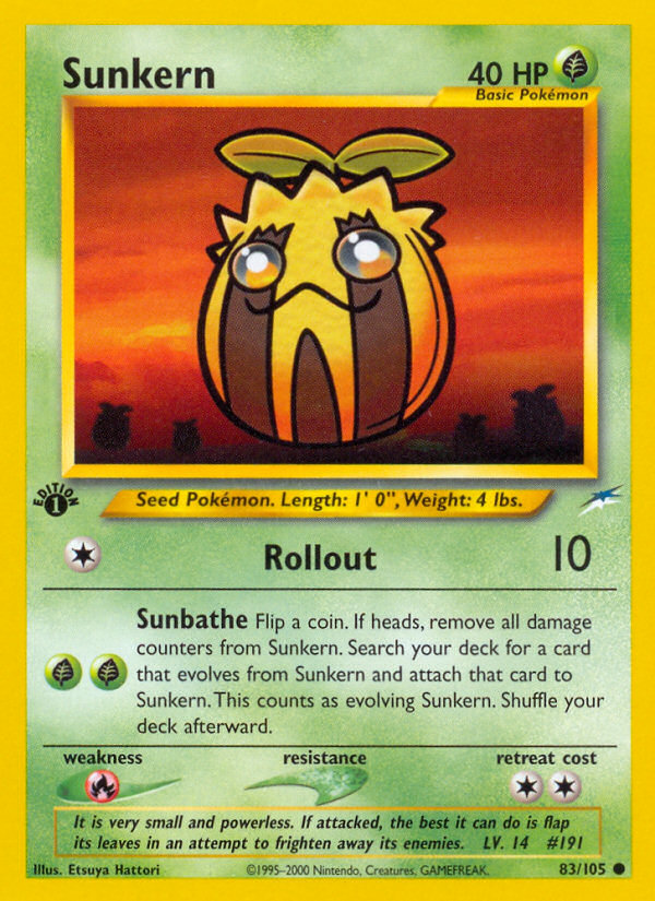 Sunkern (83/105) [Neo Destiny 1st Edition] | Dumpster Cat Games