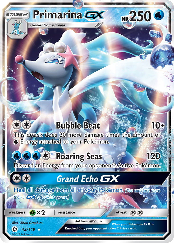 Primarina GX (42/149) [Sun & Moon: Base Set] | Dumpster Cat Games