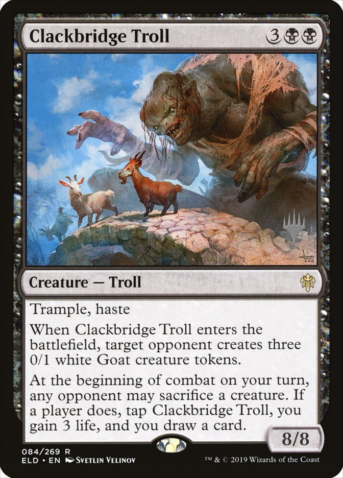 Clackbridge Troll (Promo Pack) [Throne of Eldraine Promos] | Dumpster Cat Games