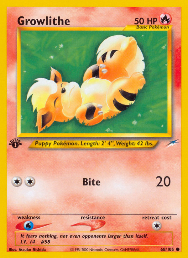 Growlithe (68/105) [Neo Destiny 1st Edition] | Dumpster Cat Games