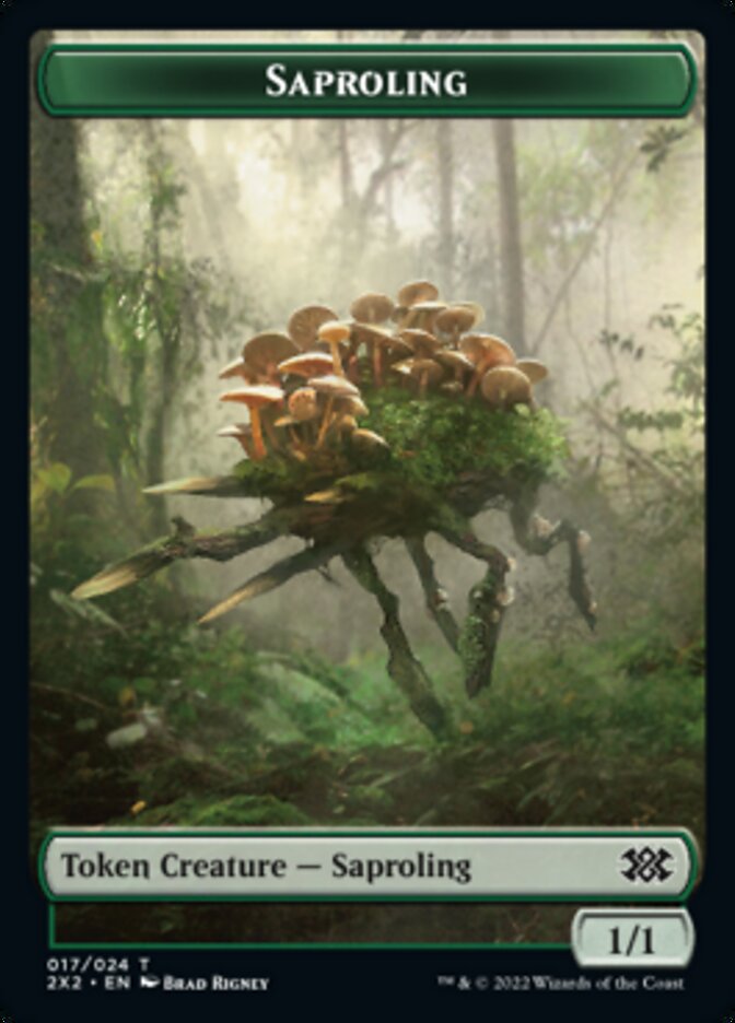 Saproling // Spirit Double-sided Token [Double Masters 2022 Tokens] | Dumpster Cat Games