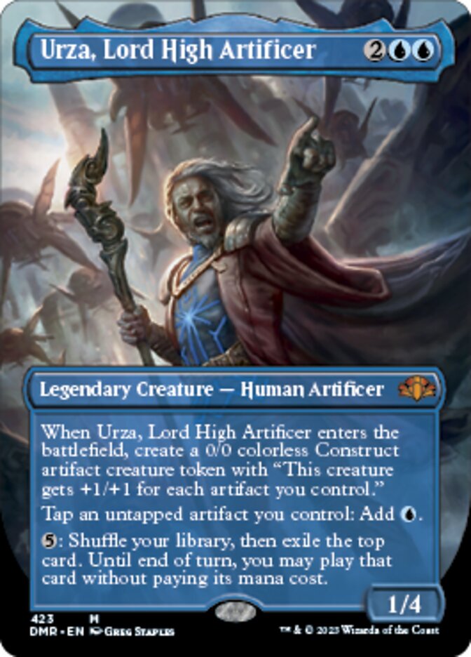 Urza, Lord High Artificer (Borderless Alternate Art) [Dominaria Remastered] | Dumpster Cat Games