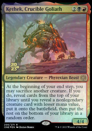 Kethek, Crucible Goliath [Phyrexia: All Will Be One Prerelease Promos] | Dumpster Cat Games