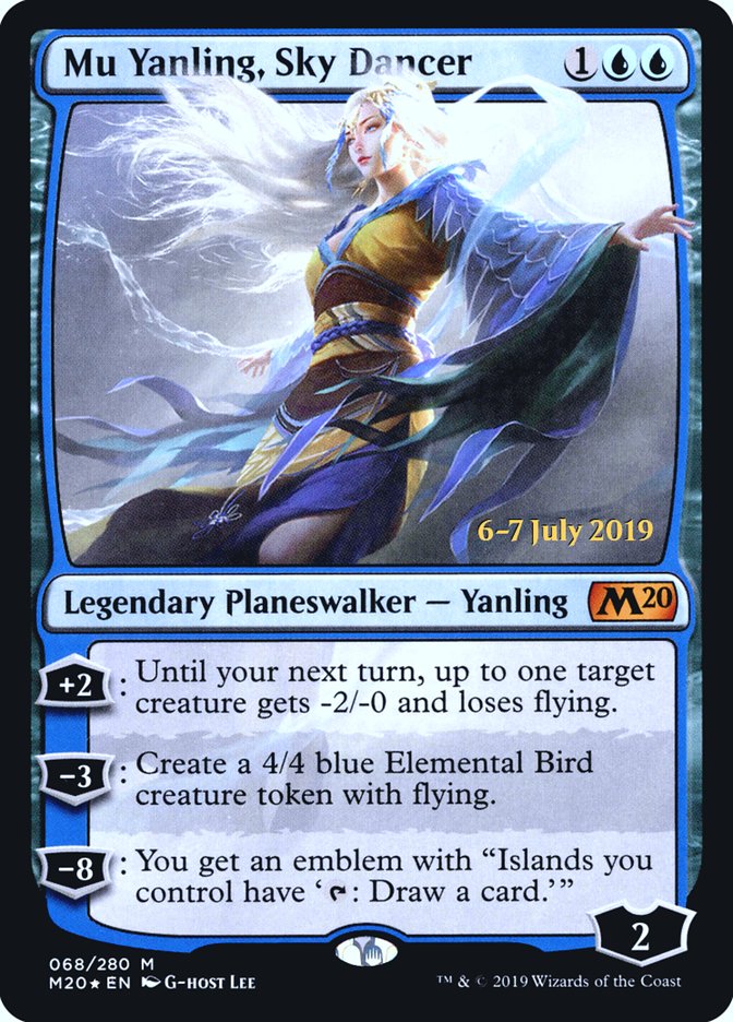 Mu Yanling, Sky Dancer  [Core Set 2020 Prerelease Promos] | Dumpster Cat Games