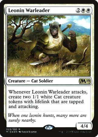 Leonin Warleader [Core Set 2019 Promos] | Dumpster Cat Games