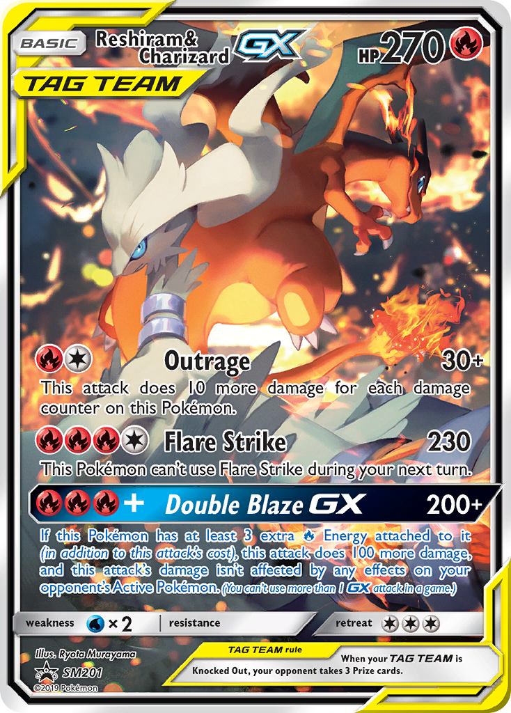 Reshiram & Charizard GX (SM201) [Sun & Moon: Black Star Promos] | Dumpster Cat Games