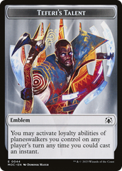 First Mate Ragavan // Teferi's Talent Emblem Double-Sided Token [March of the Machine Commander Tokens] | Dumpster Cat Games