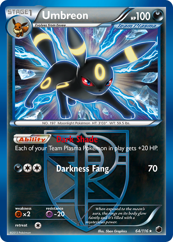 Umbreon (64/116) [Black & White: Plasma Freeze] | Dumpster Cat Games