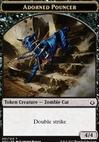 Adorned Pouncer // Warrior Double-sided Token [Hour of Devastation Tokens] | Dumpster Cat Games