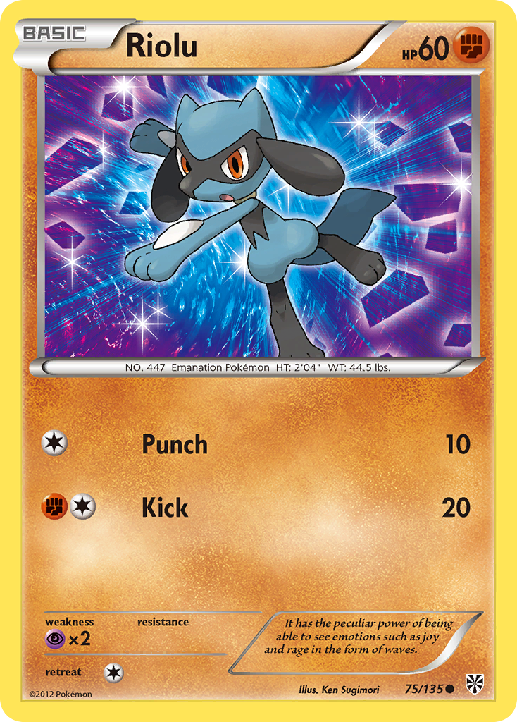 Riolu (75/135) [Black & White: Plasma Storm] | Dumpster Cat Games