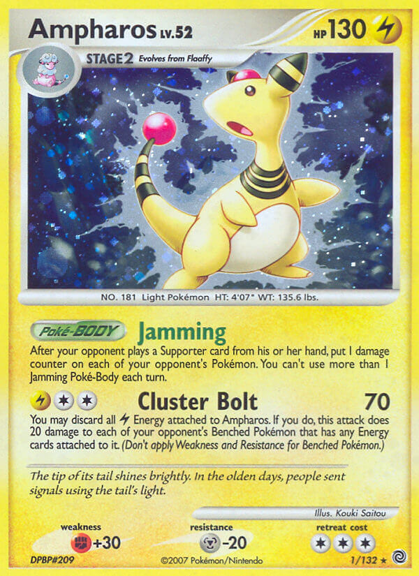 Ampharos (1/132) (Theme Deck Exclusive) [Diamond & Pearl: Secret Wonders] | Dumpster Cat Games