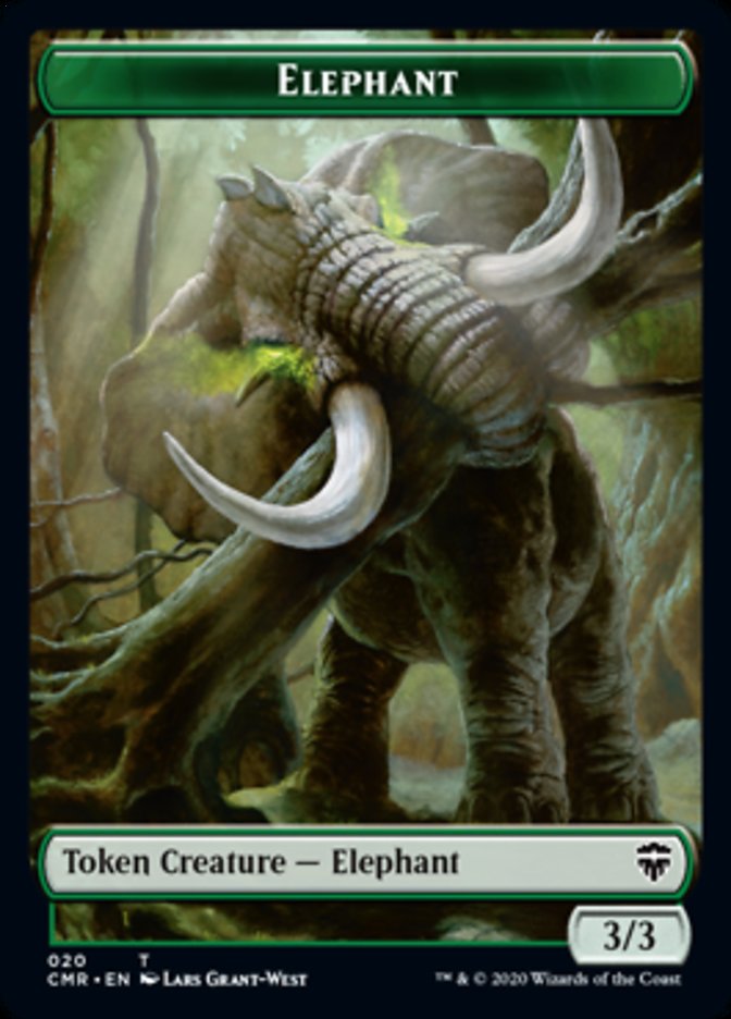 Beast (19) // Elephant Token [Commander Legends Tokens] | Dumpster Cat Games