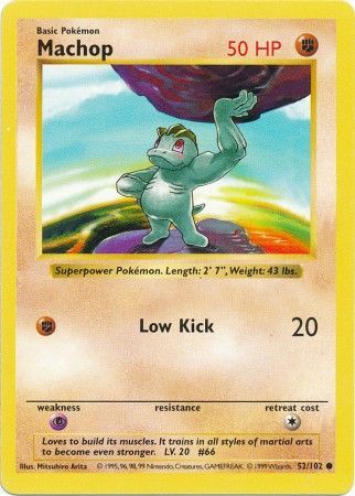 Machop (52/102) [Base Set Shadowless Unlimited] | Dumpster Cat Games