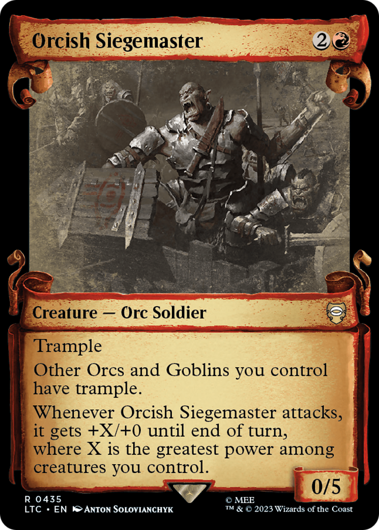 Orcish Siegemaster [The Lord of the Rings: Tales of Middle-Earth Commander Showcase Scrolls] | Dumpster Cat Games