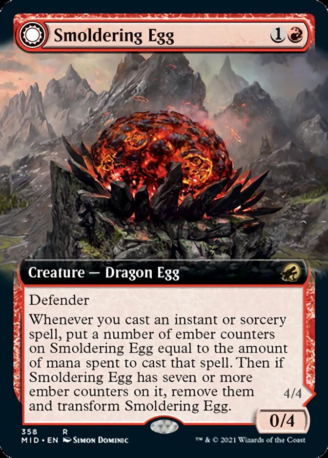 Smoldering Egg // Ashmouth Dragon (Extended) [Innistrad: Midnight Hunt] | Dumpster Cat Games