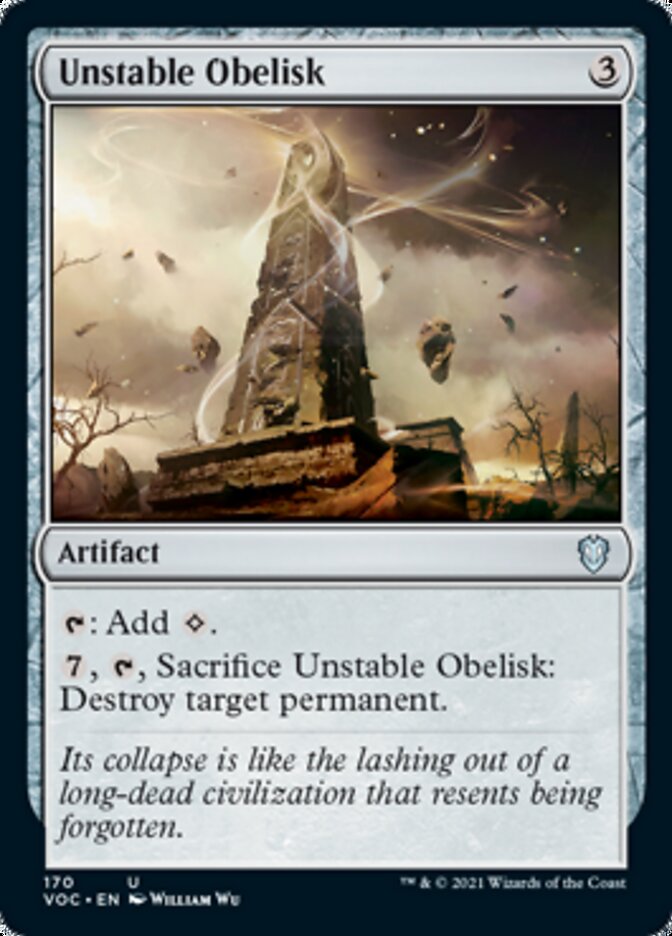 Unstable Obelisk [Innistrad: Crimson Vow Commander] | Dumpster Cat Games