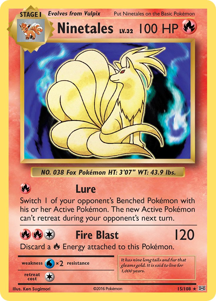 Ninetales (15/108) (Theme Deck Exclusive) [XY: Evolutions] | Dumpster Cat Games