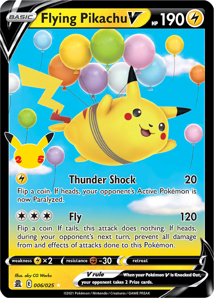 Flying Pikachu V (006/025) [Celebrations: 25th Anniversary] | Dumpster Cat Games