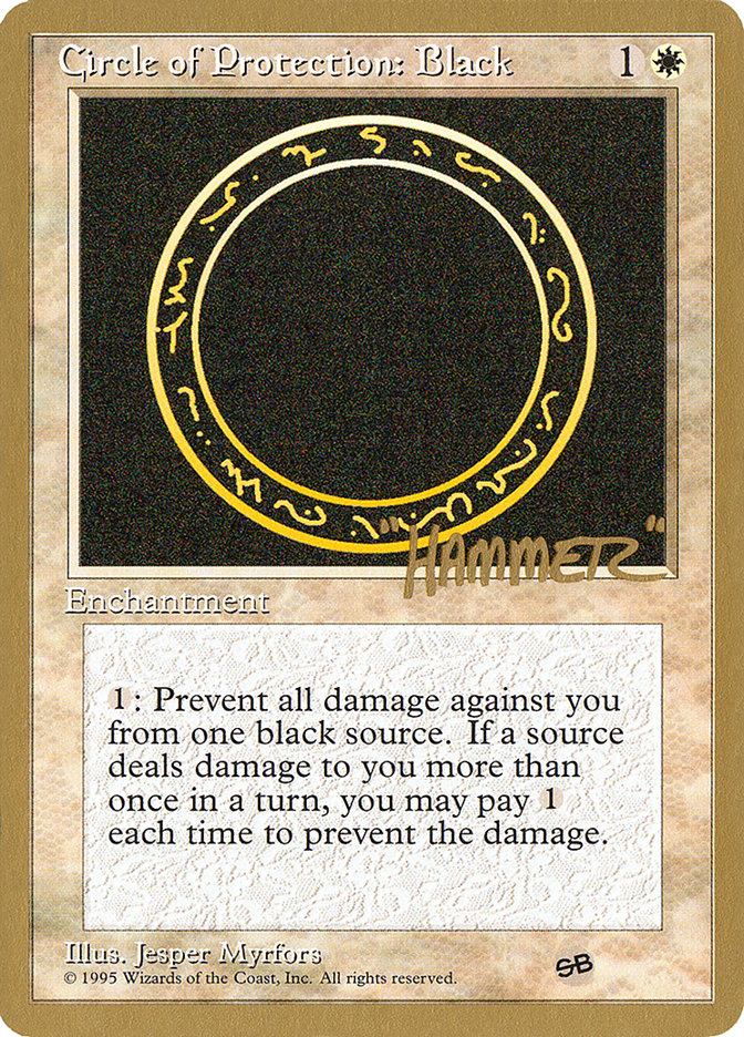 Circle of Protection: Black (Shawn "Hammer" Regnier) (SB) [Pro Tour Collector Set] | Dumpster Cat Games