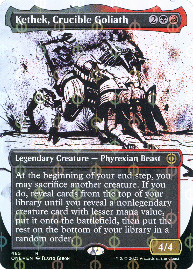 Kethek, Crucible Goliath (Borderless Ichor Step-and-Compleat Foil) [Phyrexia: All Will Be One] | Dumpster Cat Games