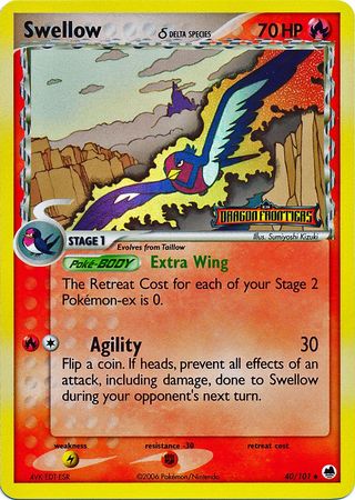 Swellow (40/101) (Delta Species) (Stamped) [EX: Dragon Frontiers] | Dumpster Cat Games