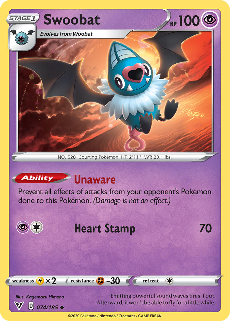 Swoobat (074/185) [Sword & Shield: Vivid Voltage] | Dumpster Cat Games