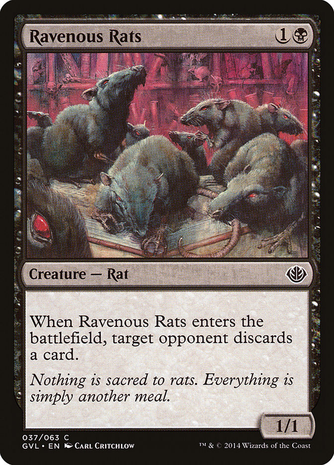 Ravenous Rats (Garruk vs. Liliana) [Duel Decks Anthology] | Dumpster Cat Games