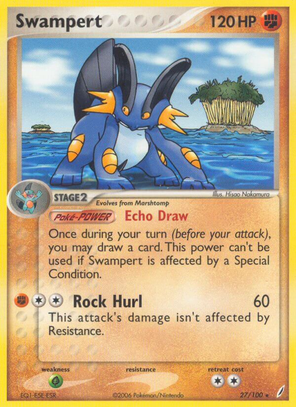 Swampert (27/100) (Theme Deck Exclusive) [EX: Crystal Guardians] | Dumpster Cat Games