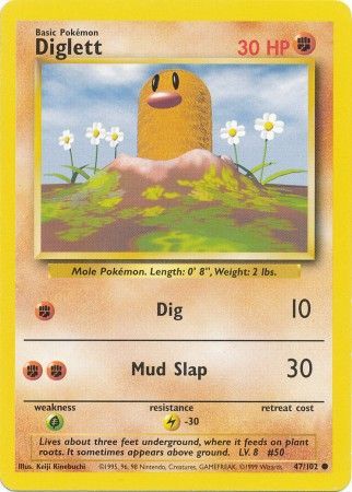 Diglett (47/102) [Base Set Unlimited] | Dumpster Cat Games