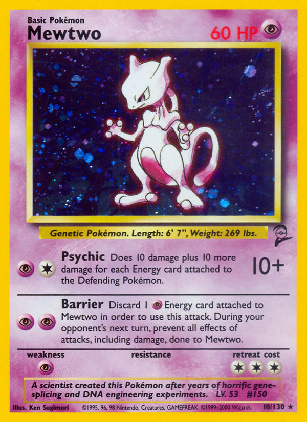 Mewtwo (10/130) [Base Set 2] | Dumpster Cat Games