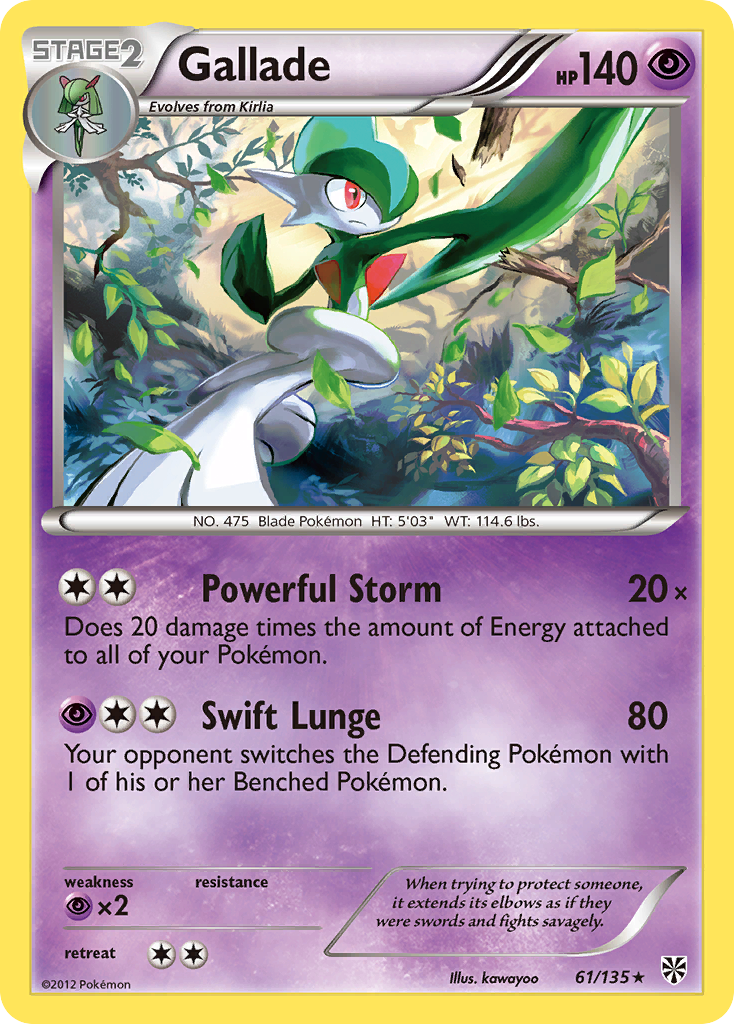 Gallade (61/135) [Black & White: Plasma Storm] | Dumpster Cat Games