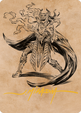 Livaan, Cultist of Tiamat Art Card (Gold-Stamped Signature) [Commander Legends: Battle for Baldur's Gate Art Series] | Dumpster Cat Games