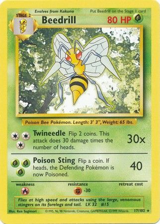 Beedrill (17/102) [Base Set Unlimited] | Dumpster Cat Games