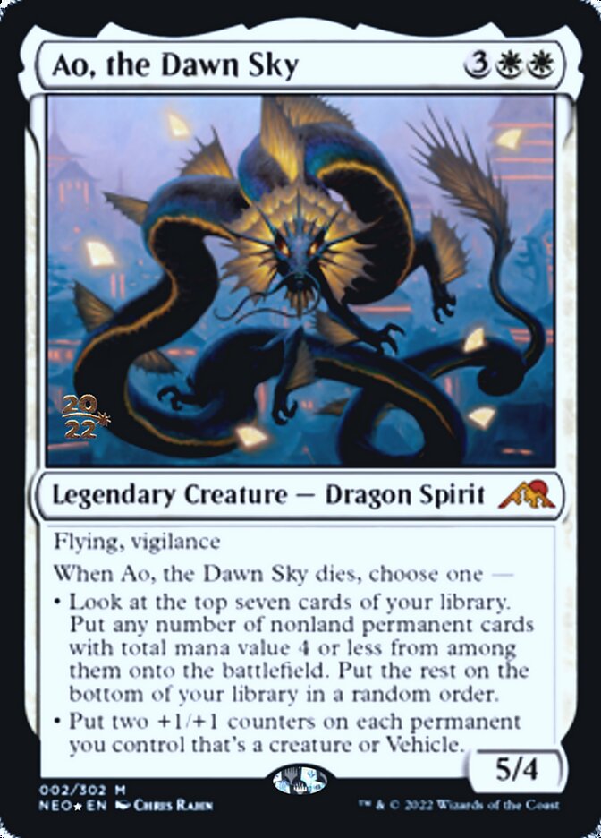 Ao, the Dawn Sky [Kamigawa: Neon Dynasty Prerelease Promos] | Dumpster Cat Games