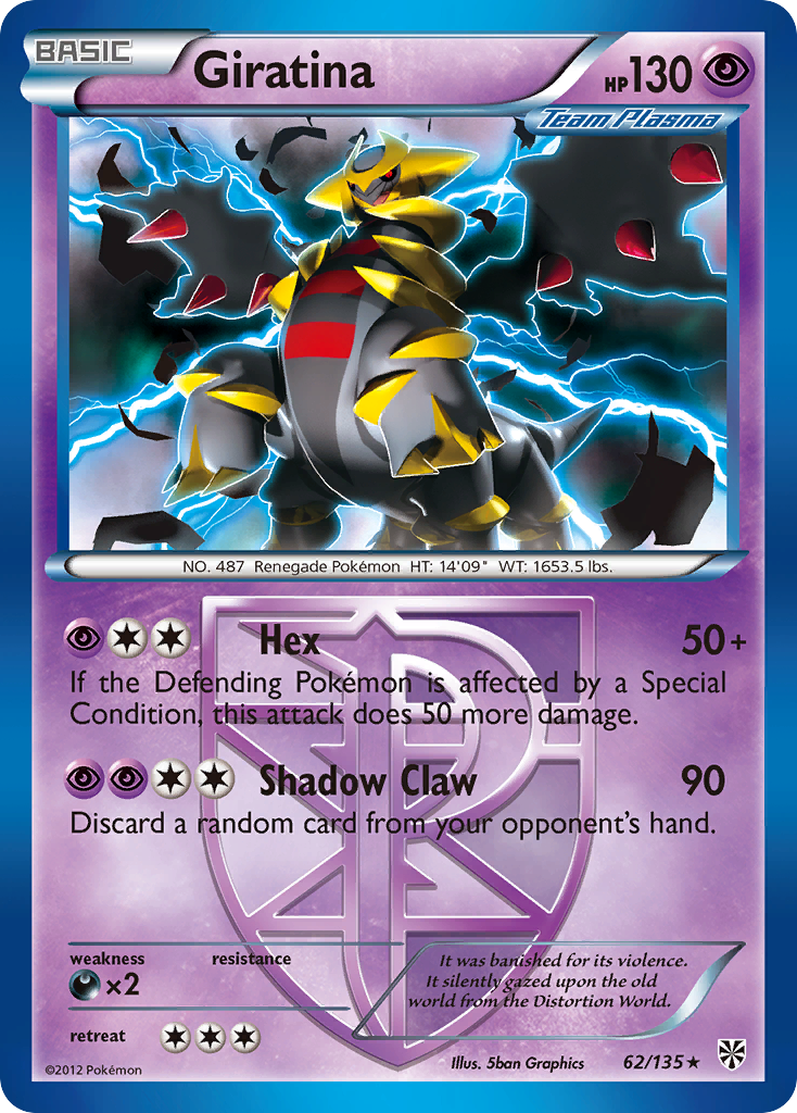 Giratina (62/135) [Black & White: Plasma Storm] | Dumpster Cat Games