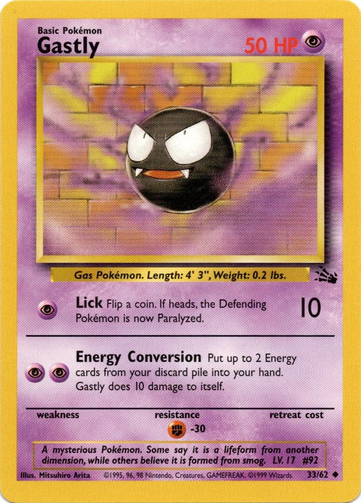 Gastly (33/62) [Fossil Unlimited] | Dumpster Cat Games