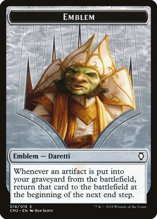 Emblem - Daretti, Scrap Savant [Commander Anthology Volume II Tokens] | Dumpster Cat Games