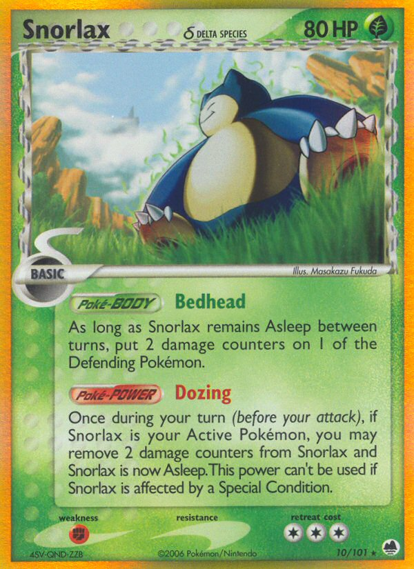 Snorlax (10/101) (Delta Species) [EX: Dragon Frontiers] | Dumpster Cat Games