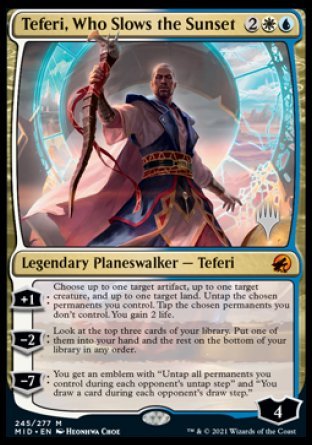 Teferi, Who Slows the Sunset (Promo Pack) [Innistrad: Midnight Hunt Promos] | Dumpster Cat Games