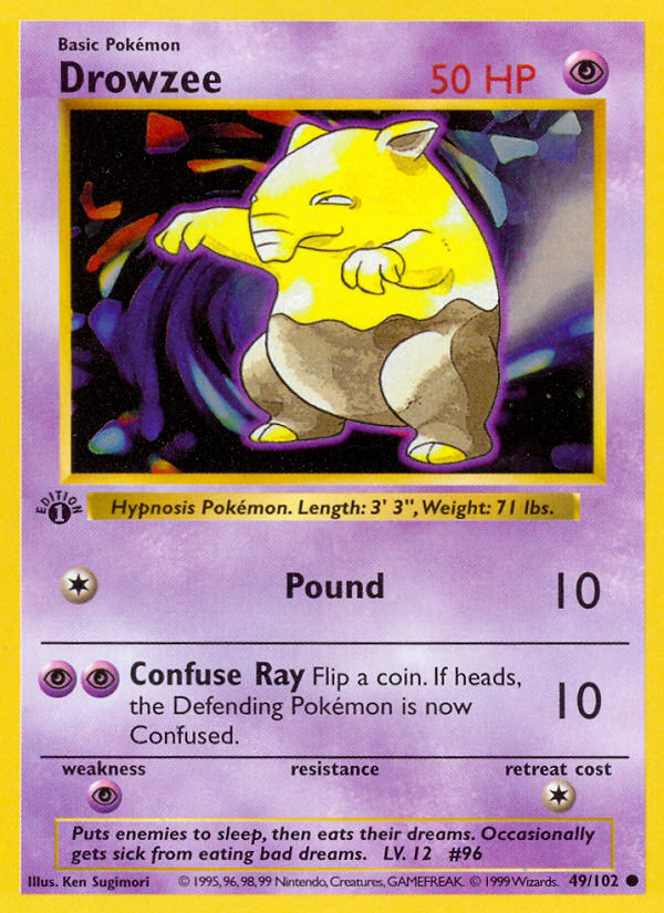 Drowzee (49/102) (Shadowless) [Base Set 1st Edition] | Dumpster Cat Games