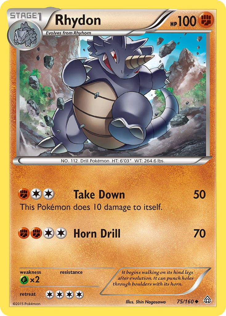 Rhydon (75/160) [XY: Primal Clash] | Dumpster Cat Games