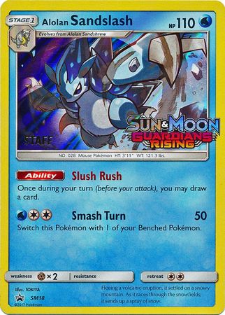 Alolan Sandslash (SM18) (Staff Prerelease Promo) [Sun & Moon: Black Star Promos] | Dumpster Cat Games