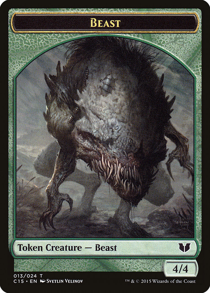 Beast // Snake (017) Double-Sided Token [Commander 2015 Tokens] | Dumpster Cat Games