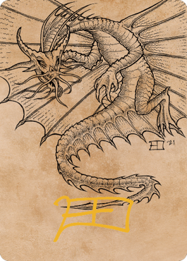 Ancient Gold Dragon Art Card (44) (Gold-Stamped Signature) [Commander Legends: Battle for Baldur's Gate Art Series] | Dumpster Cat Games