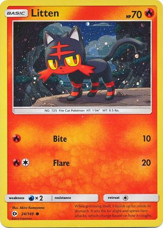 Litten (24/149) (Cosmos Holo) [Sun & Moon: Base Set] | Dumpster Cat Games