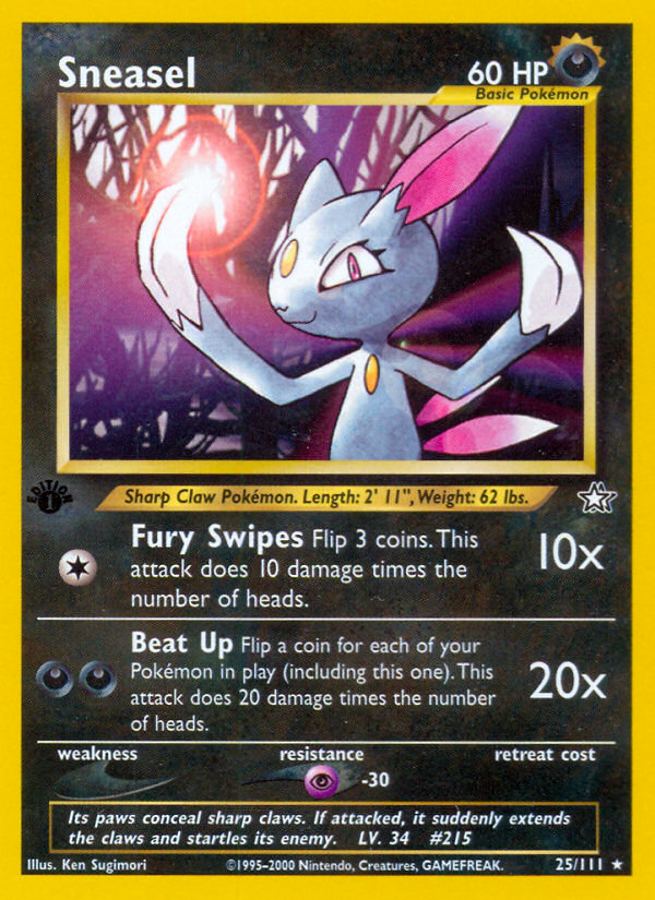 Sneasel (25/111) [Neo Genesis 1st Edition] | Dumpster Cat Games