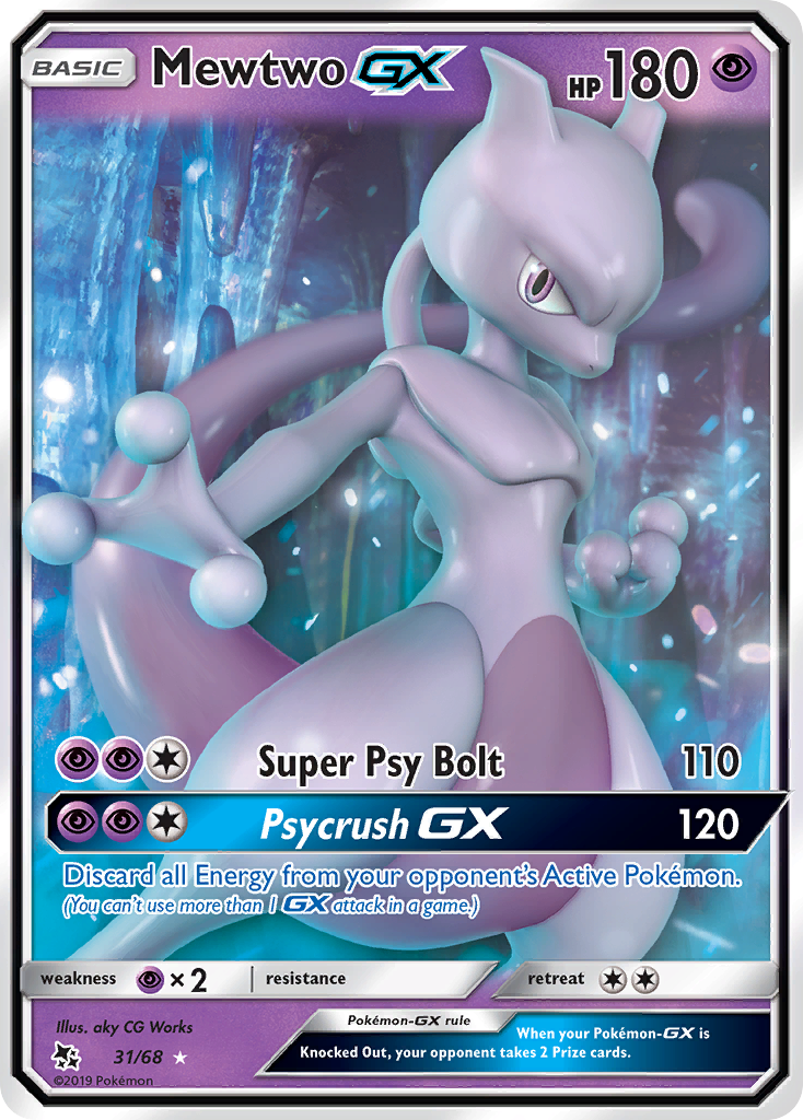 Mewtwo GX (31/68) [Sun & Moon: Hidden Fates] | Dumpster Cat Games