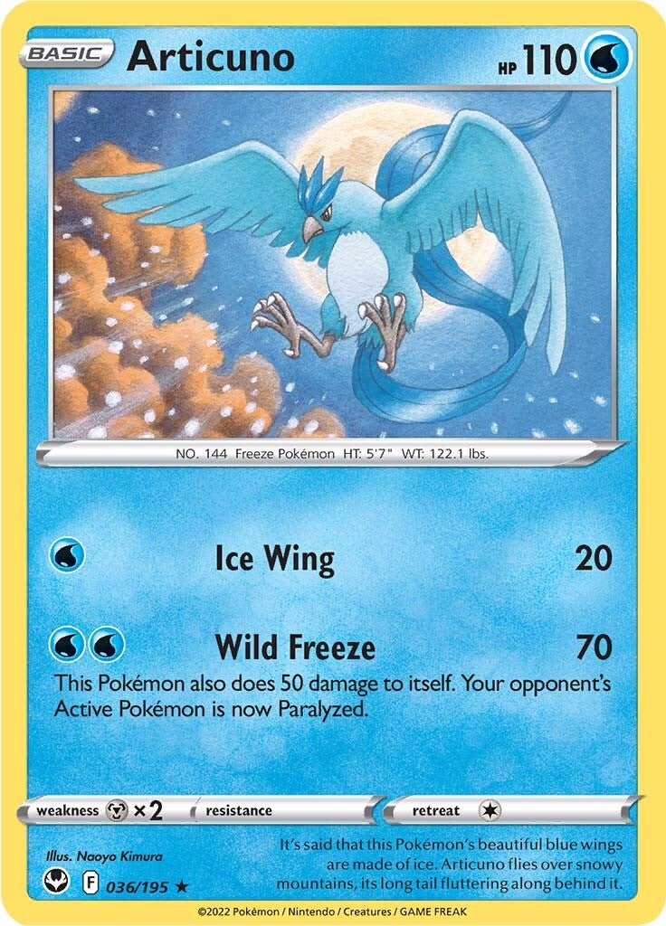 Articuno (036/195) [Sword & Shield: Silver Tempest] | Dumpster Cat Games